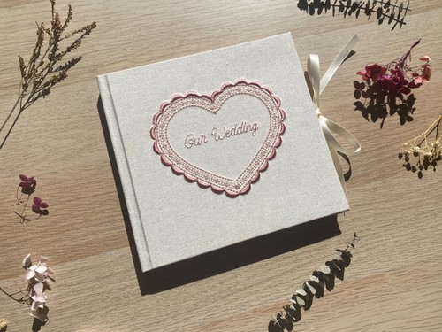 Embroidered lace heart - lace, wedding